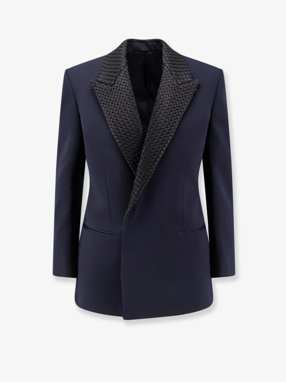 Bottega Veneta Wool Blend Single-Breasted Blazer Jacket Navy