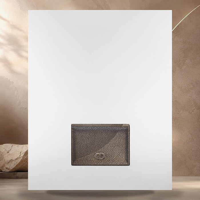 DIOR Black Grained Calfskin CD Icon Business Card Holder