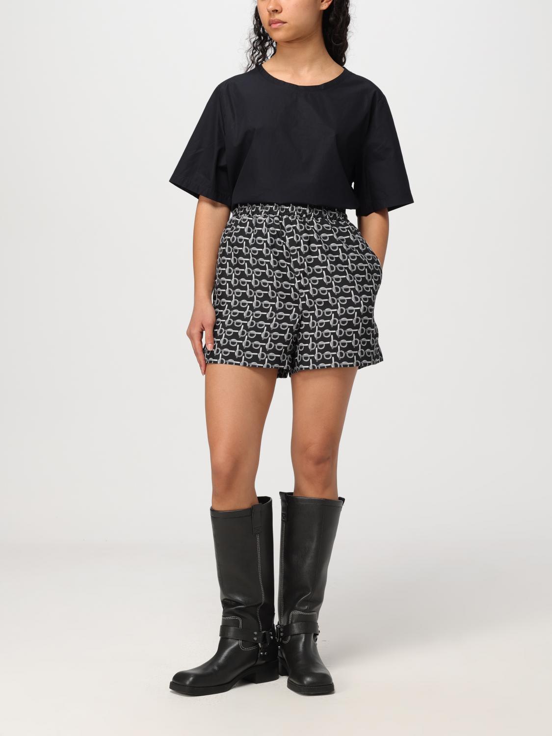 BURBERRY Beige Check Cotton Shorts Women
