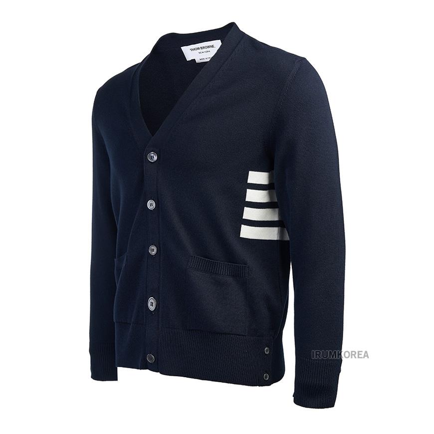 THOM BROWNE Men’s 4-Bar V-Neck Cardigan MKC581A Y3043 415