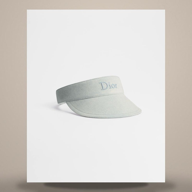 DIOR Dioriviera D-Smash Visor Light Blue Cotton Denim Cap CPV00202EDEN C500