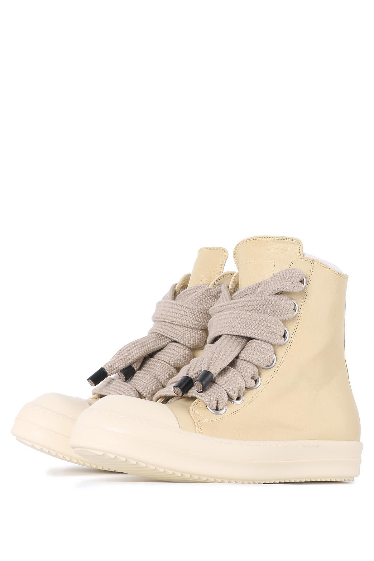 Rick Owens Parchment Lamb Leather Jumbo Lace High-Top Sneak RU01E5892 LBHW2 8111