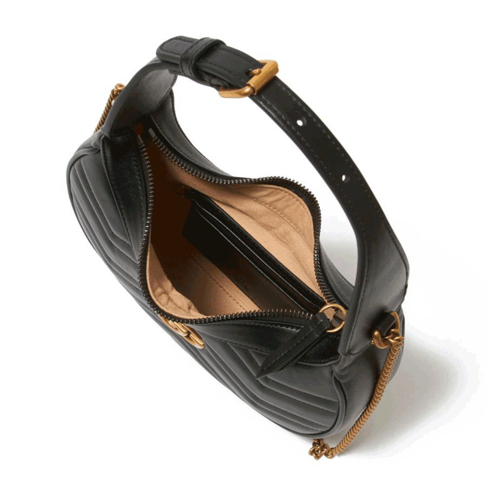 GUCCI Mini Half Moon Marmont Shoulder Bag Crossbody Women 699514