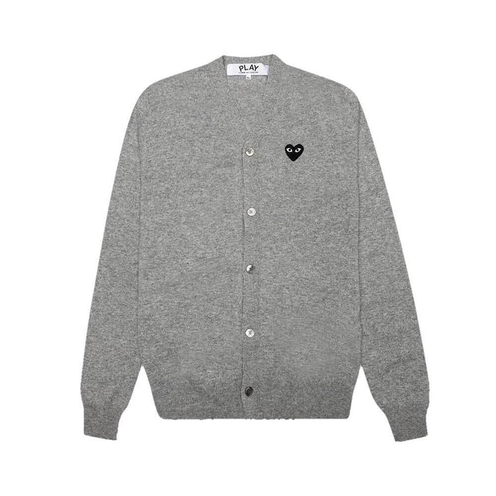 Comme des Garcons Grey Black Heart Unisex Cardigan
