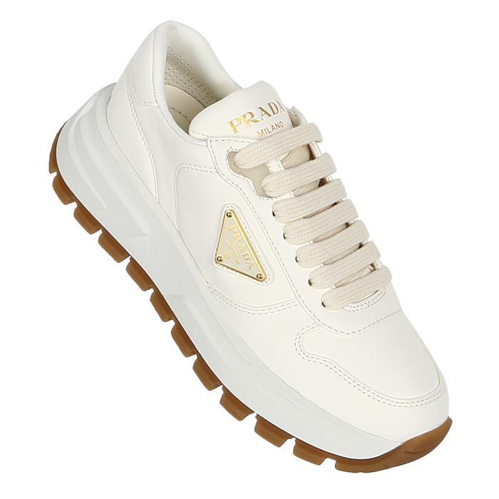 PRADA Leather Low-Top Sneakers White