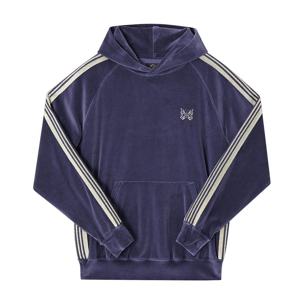 NEEDLES Velour Track Hoodie for Men RW324 ANavy
