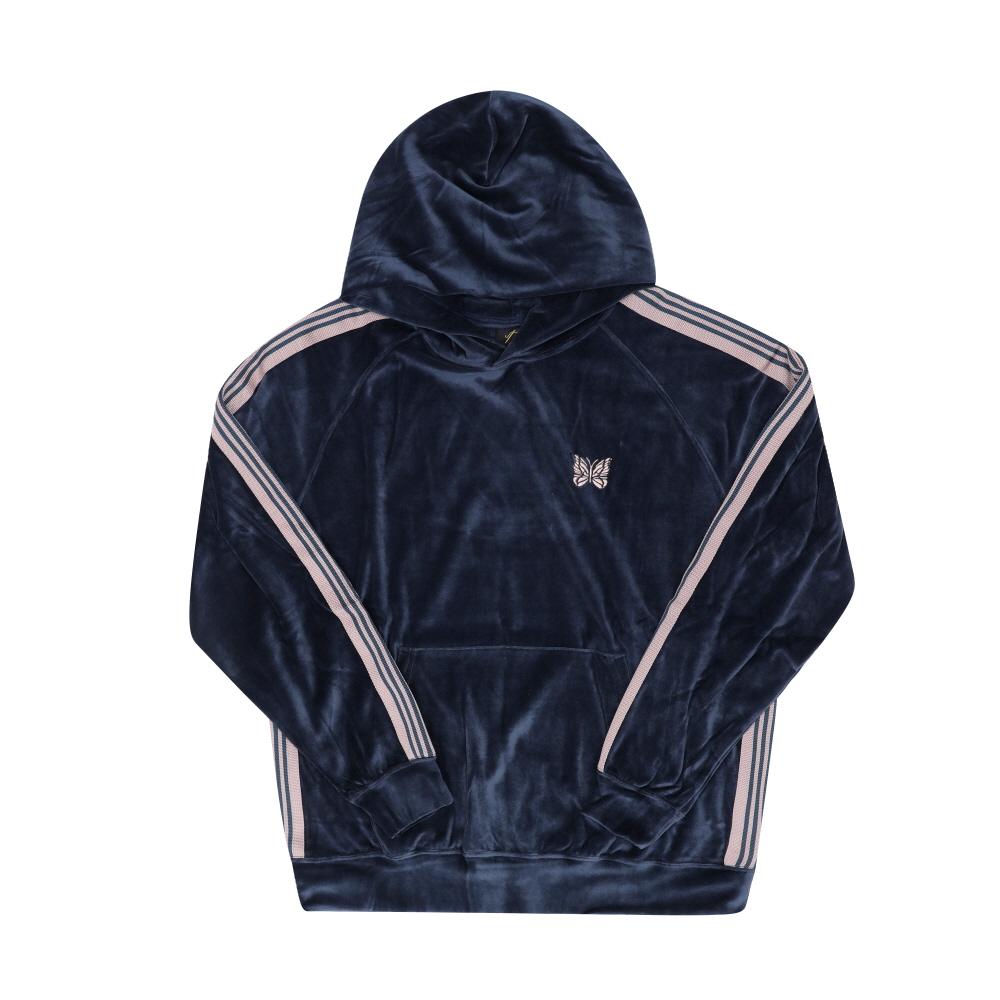 NEEDLES ASteel Blue Velour Track Hoodie Men’s Hooded Sweatshi SX414 A Steel Blue