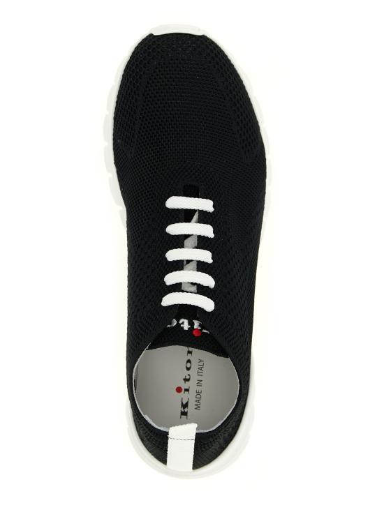 Kiton Knit Fit Running Sneakers for Men USSFITSN 0080 9030 BLACK DOM