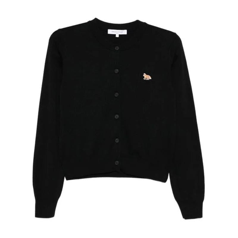 Maison Kitsune Baby Fox Merino Regular Cardigan Black PW00502 KT1181 P199