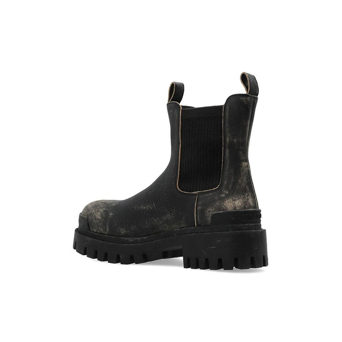 BALENCIAGA Strike Chelsea Boots Men’s Black Leather