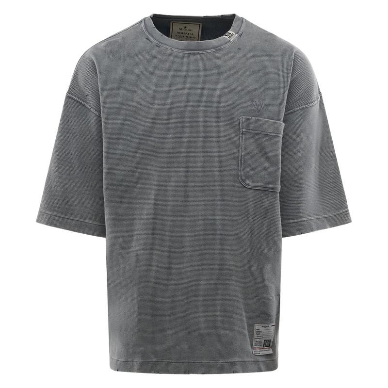 Maison Mihara Yasuhiro Bleached Thermal Short Sleeve T-Shirt Gray