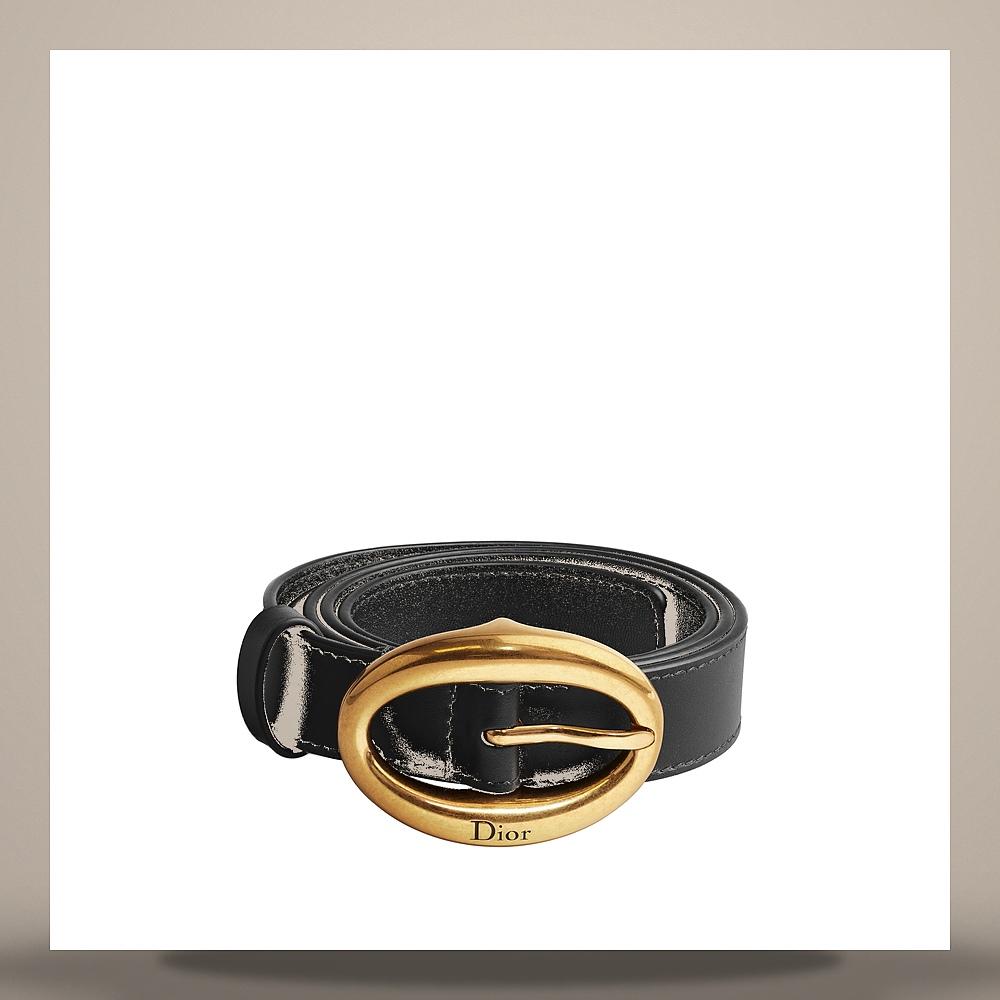 DIOR Black Smooth Calfskin 25mm Belt B1038CGBJ M900