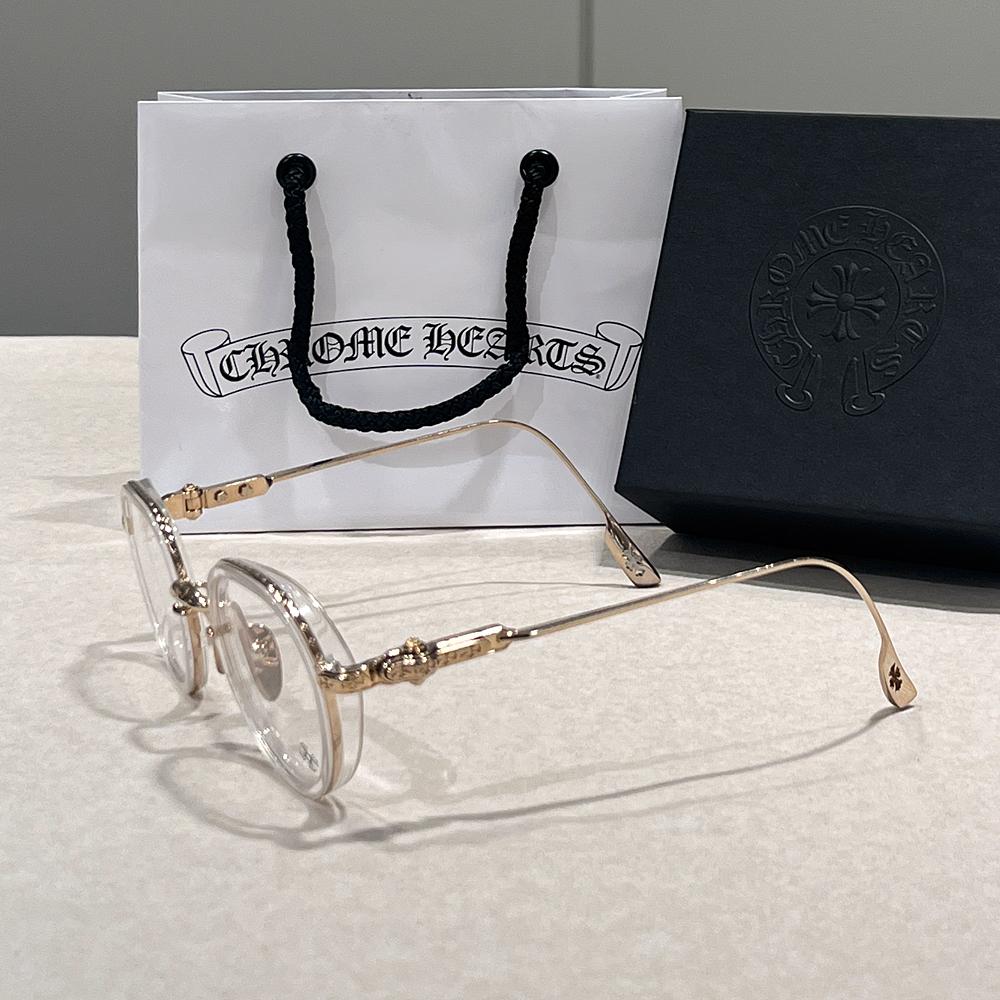 Chrome Hearts Crystal Gold-Tone Sextynine Eyeglasses Unisex