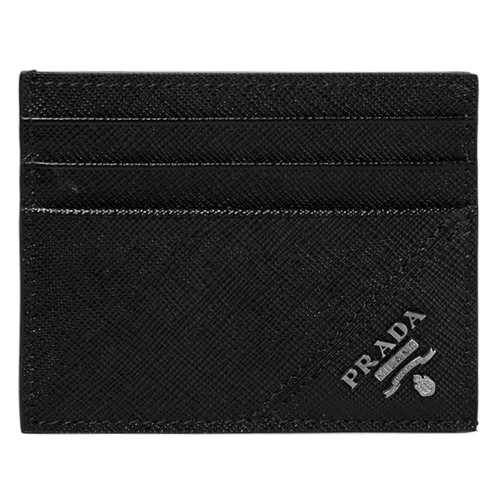 PRADA Saffiano Leather Card Holder with Metal Logo 2MC223 QME F0002