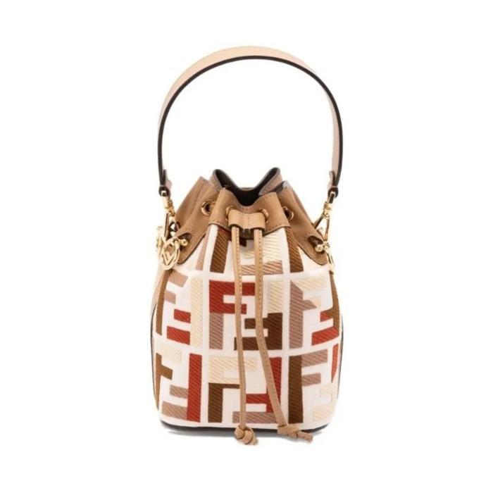 FENDI Mon Tresor FF Jacquard Velvet Mini Shoulder Bag
