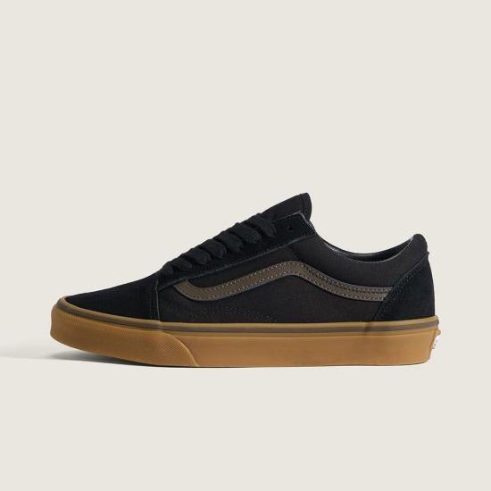 Vans Old Skool Low-Top Sneakers Black White Canvas Leather VN000 D7ZB9 M1