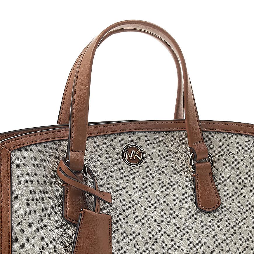 Michael Kors Chantal Small Tote Bag Women’s Beige Canvas/Leather