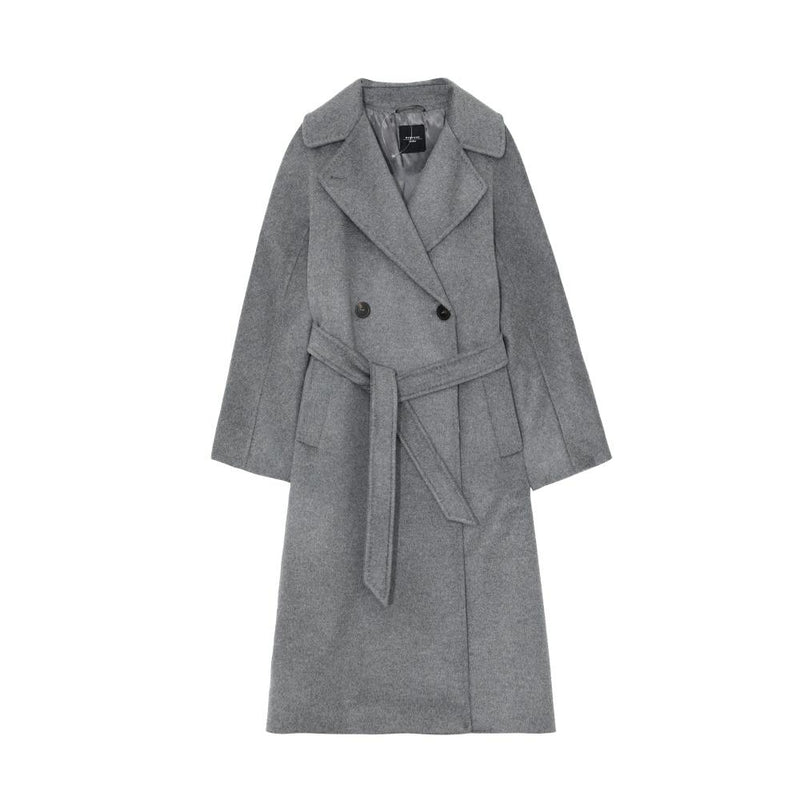 Max Mara Wool Blend Long Coat Women Ivory