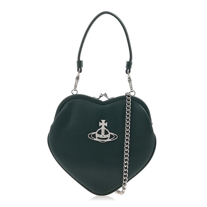 Vivienne Westwood Pelli Heart Frame Shoulder Bag Navy Leather
