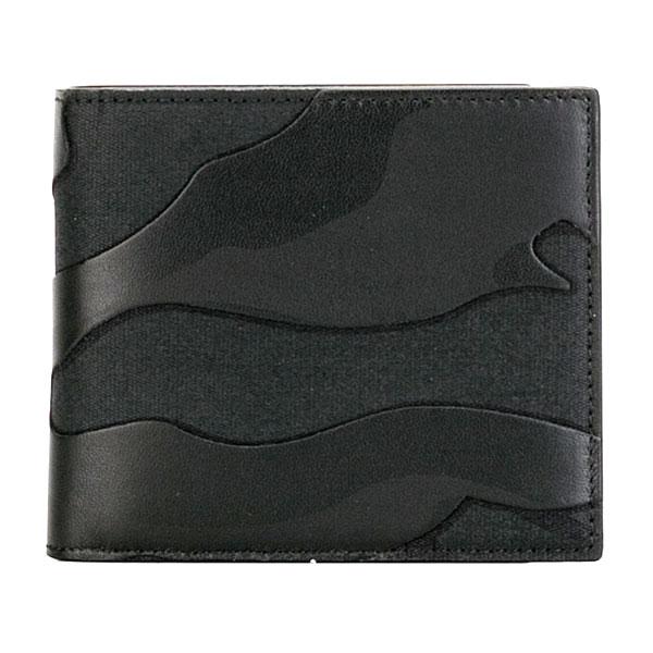 VALENTINO Camo Leather Bi-Fold Wallet Black Men’s