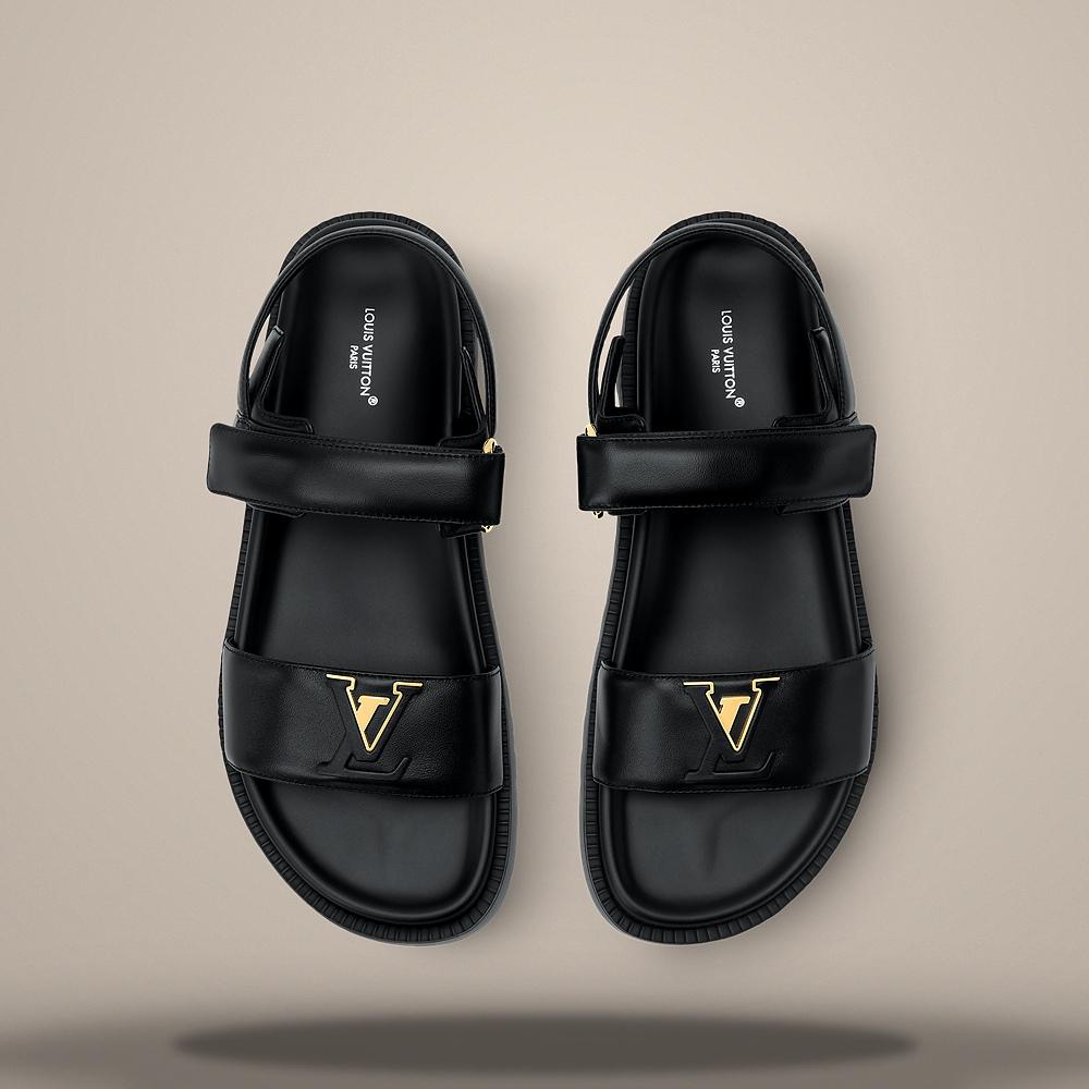 Louis Vuitton Men's Mare Black Comfort Sandals 1AK42V