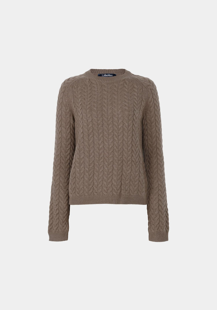 Max Mara Sand Eliane Wool Cashmere Crewneck Sweater
