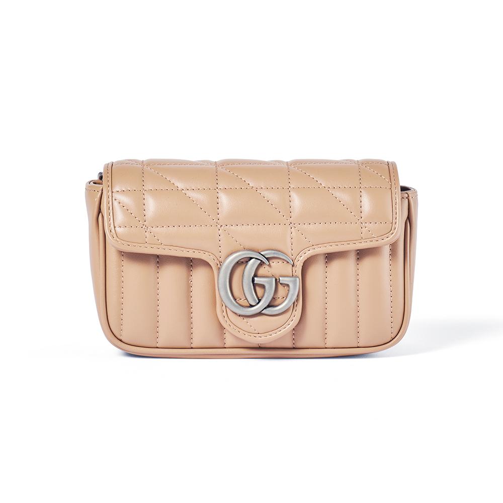 GUCCI Matelassé Marmont GG Super Mini Chain Shoulder Bag Women