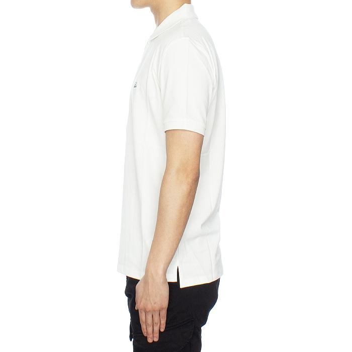 CP Company Logo Polo Collar T-Shirt White Cotton Mens