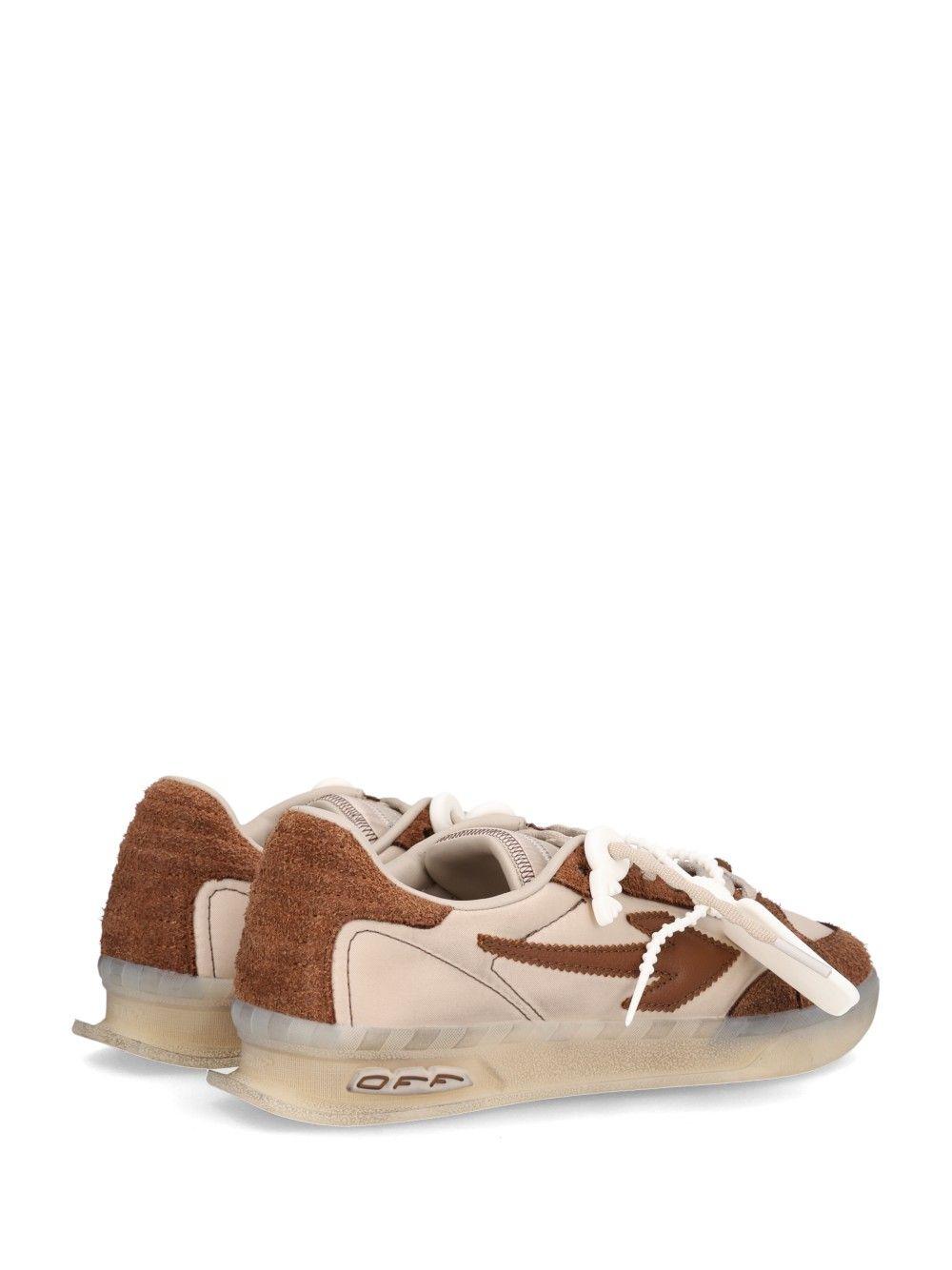 OFF WHITE Beige Leather Low-Top Sneakers