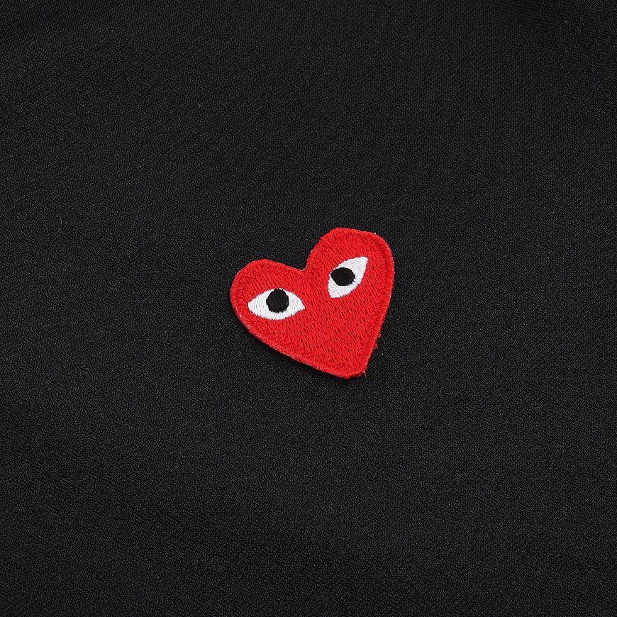 Comme des Garcons Unisex Red Heart Patch Zip Hoodie AZ T172 051 BLACK