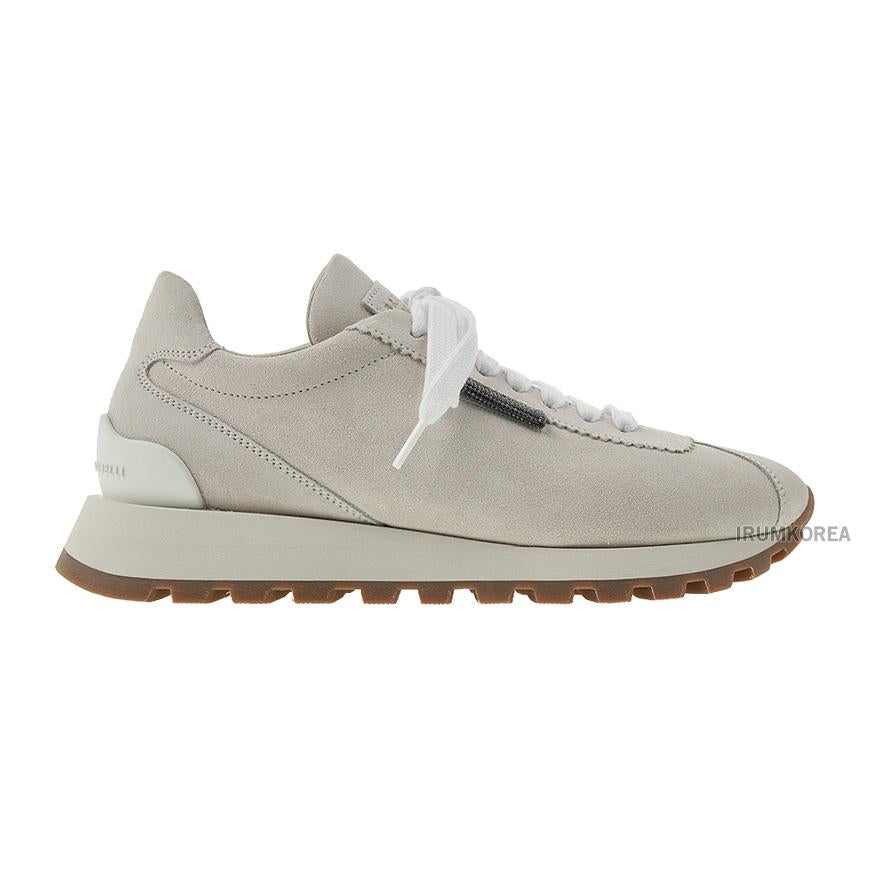 Brunello Cucinelli Shiny Tab Leather Low Top Sneakers Women’s MZSFG2110 C159