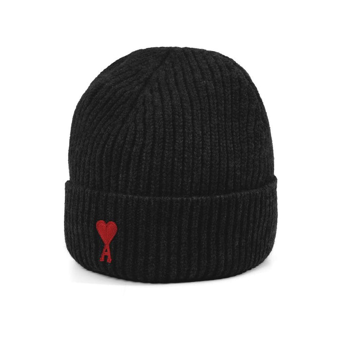 AMI Heart Logo Beanie Knit Hat for Men BFUHA116 018 009