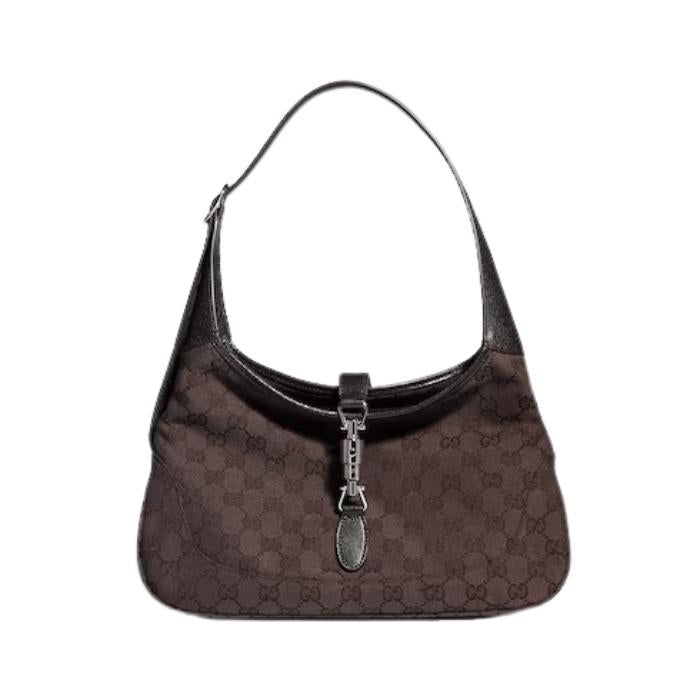 GUCCI Jackie 1961 Medium Shoulder Bag Brown Leather