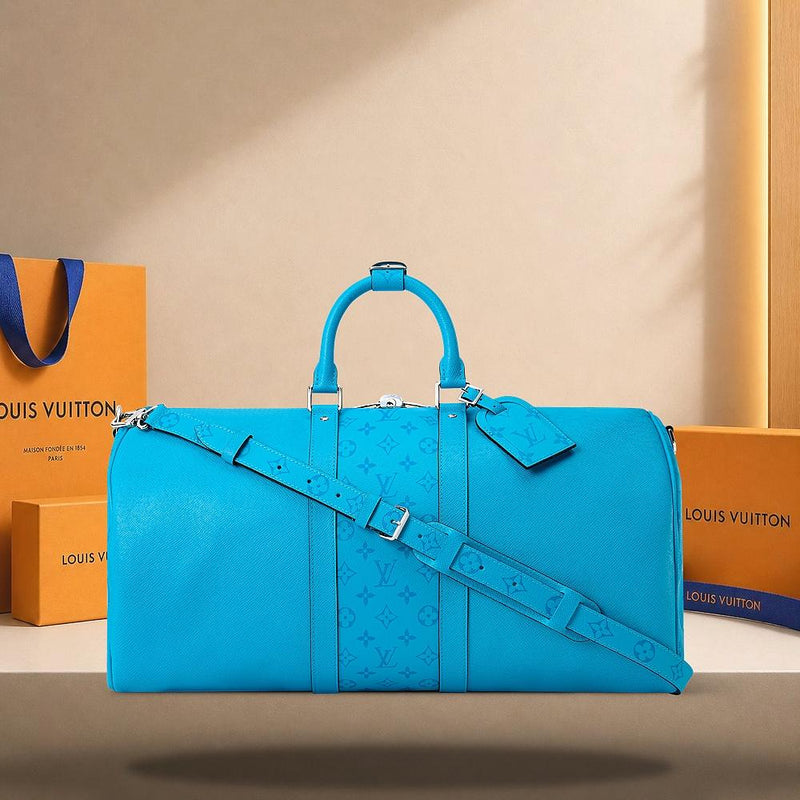 Louis Vuitton Keepall Bandoulière 50 Tropical Blue Tote Bag M27791