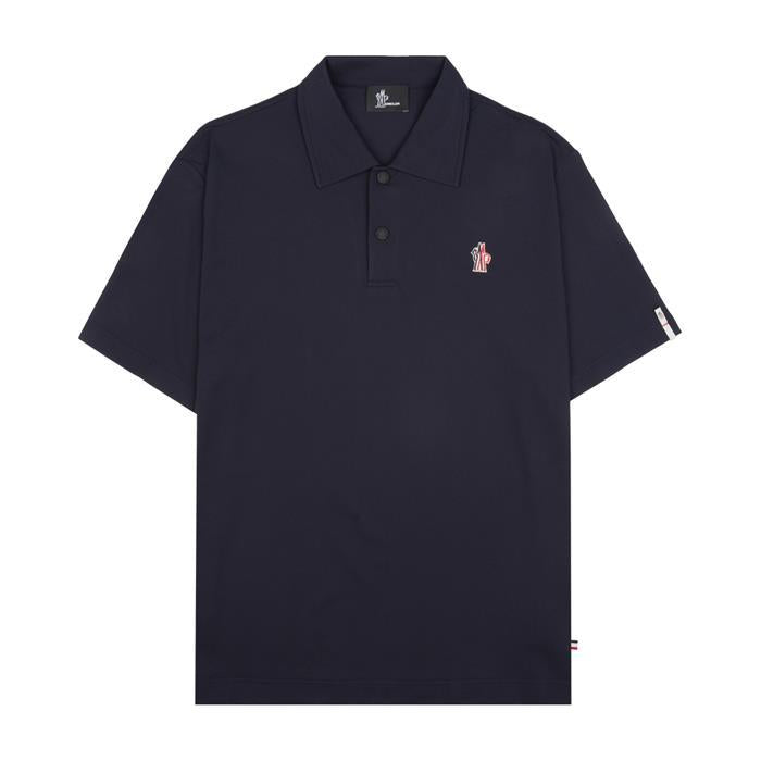Moncler Grenoble Navy Logo Patch Polo Shirt