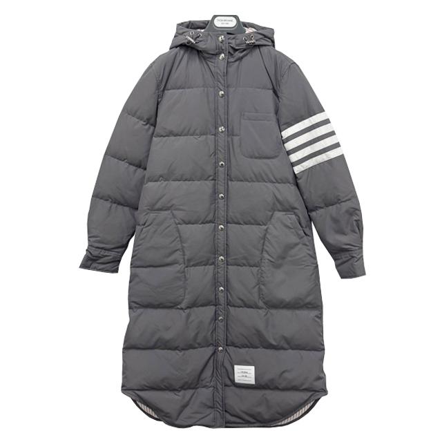 THOM BROWNE 4-Bar Military Goose Down Puffer Coat Gray Women’s
