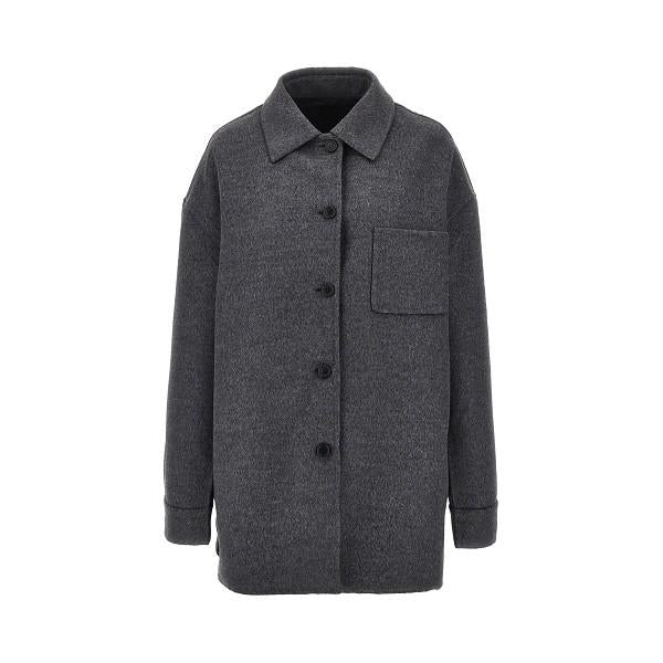 PRADA Black Wool Blend Long Coat