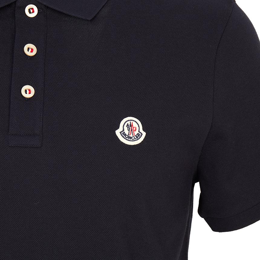 Moncler Maglia Men’s Polo Short Sleeve T-Shirt Navy Cotton