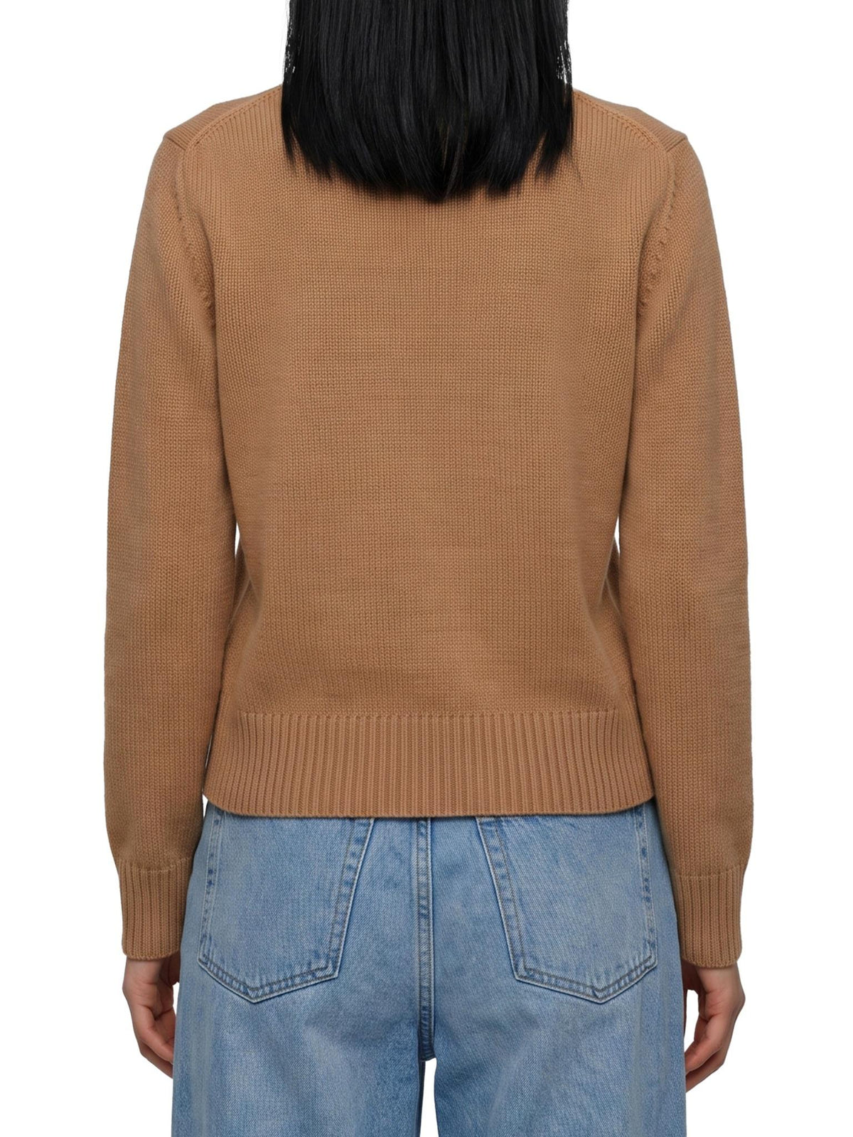 BURBERRY Black Wool Round Neck Knit Sweater