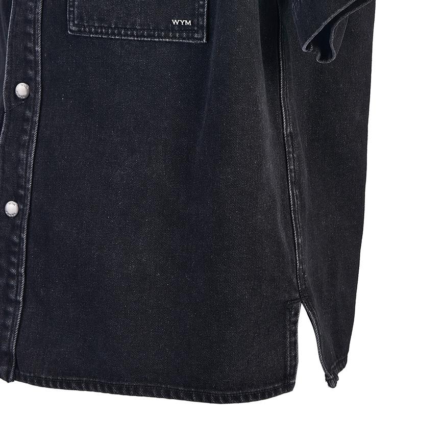 WOOYOUNGMI Men’s Denim Long-Sleeve Shirt Navy