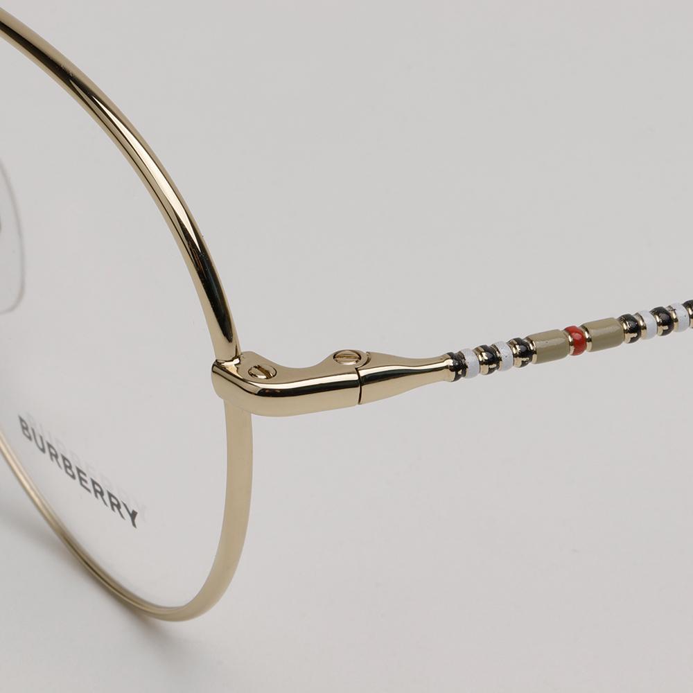 BURBERRY Round Metal Gold Frame Eyeglasses Unisex BE1366 1109