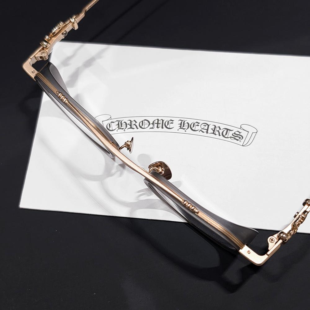 Chrome Hearts Gray Matte Gold Accents Unisex Eyeglasses