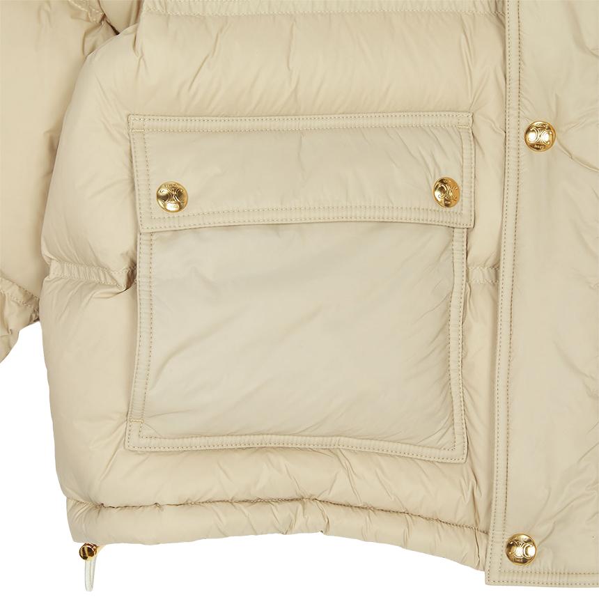 CELINE Women’s Puffer Jacket Down Coat Beige