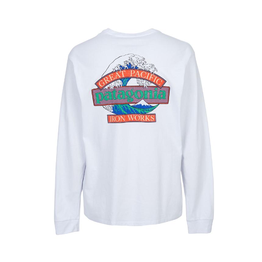 patagonia Great Waves Responsibili Long Sleeve T-Shirt White Men's