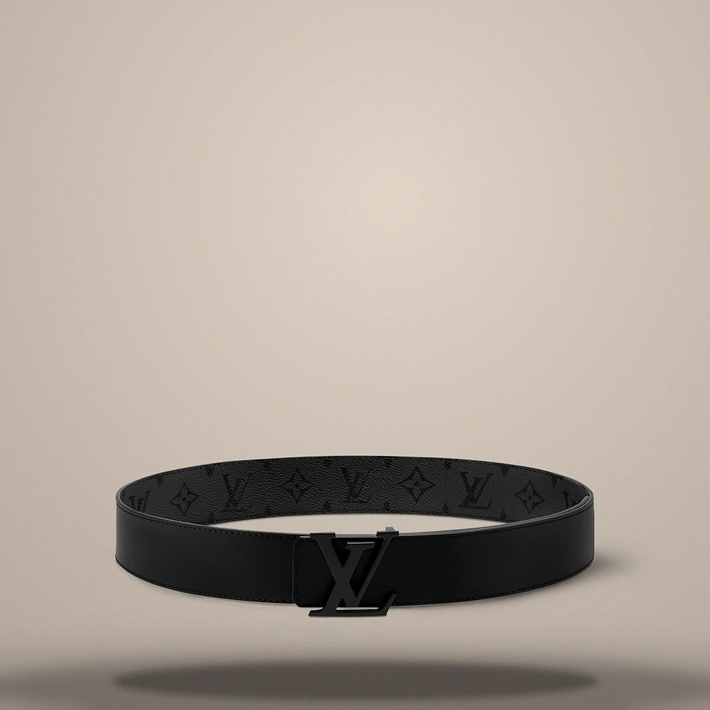 Louis Vuitton Monogram Midnight Black Reversible LV Initiales Belt 40mm M4391