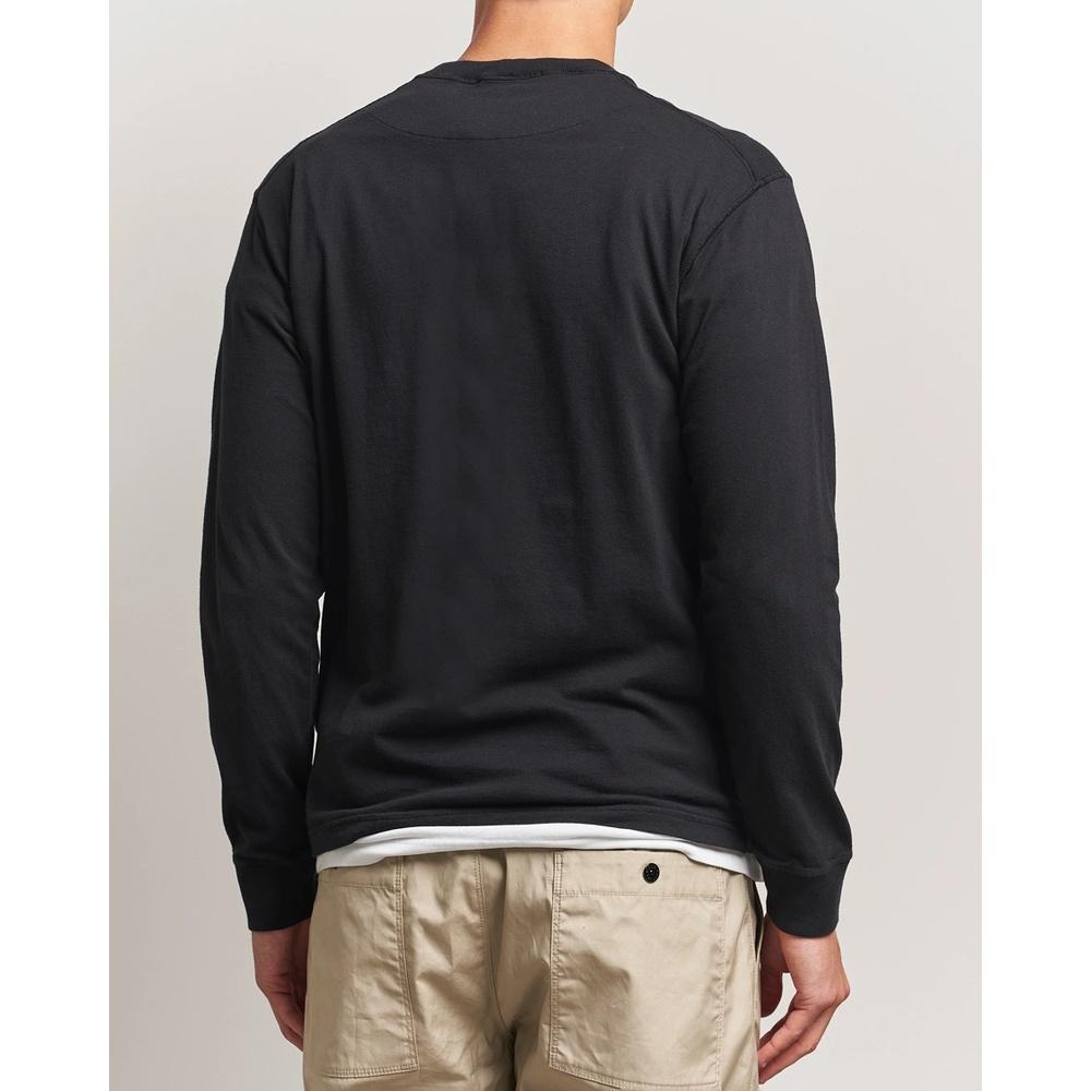 STONE ISLAND Logo Patch Long Sleeve T-Shirt Black Men’s Cotton