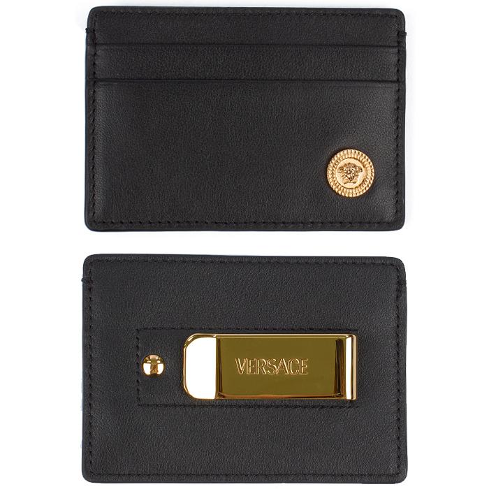 Versace Medusa Money Clip Card Holder Black Unisex