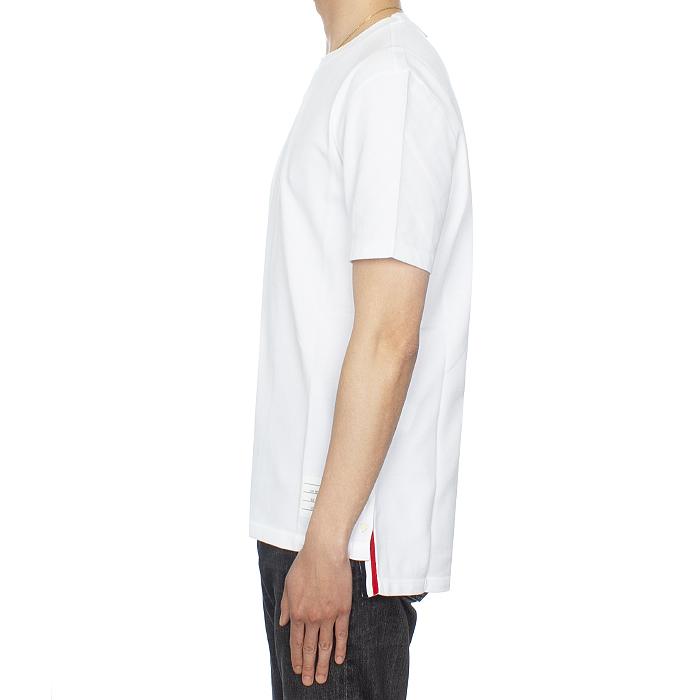 THOM BROWNE Center-Back Stripe Short Sleeve T-Shirt White