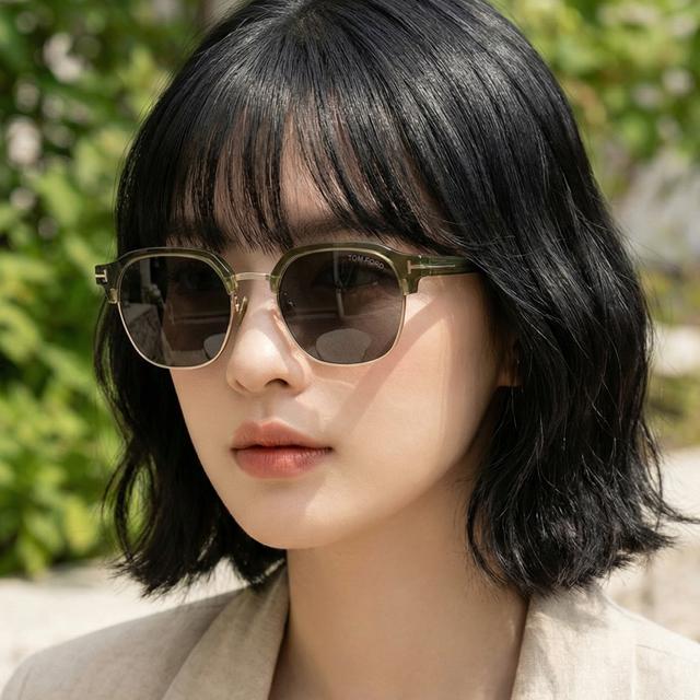 TOM FORD Dark Gray Gold Semi-Rim Browline Sunglasses Unisex TF1166K 96A