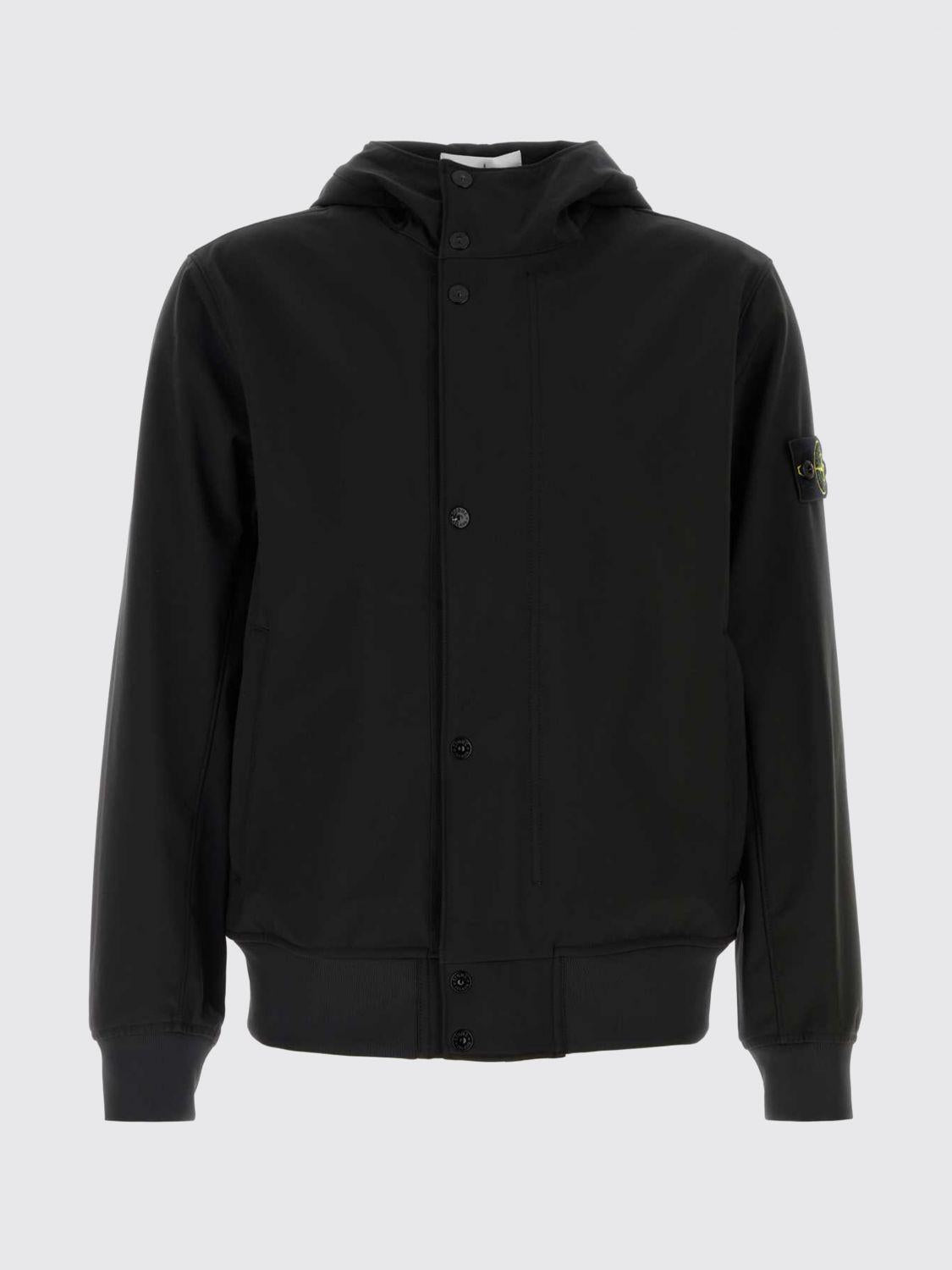 STONE ISLAND Black Nylon Bomber Jacket for Men